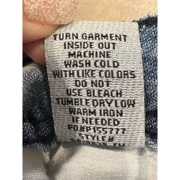 Almost Famous Distressed Skinny Blue Jeans Juniors Size 7 - Picture 7 of 7